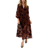 Brezze High Neck Velvet Burnout Mini Dress
