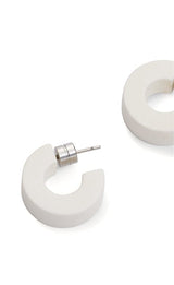 Muse Hoops in White Matte