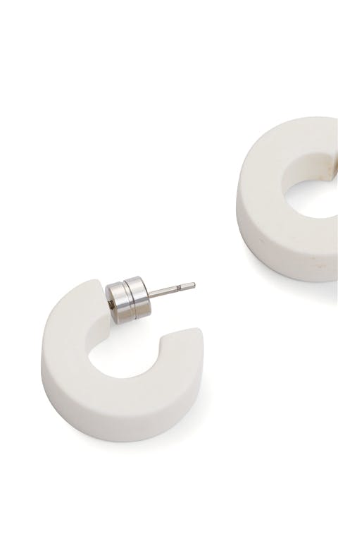 Muse Hoops in White Matte