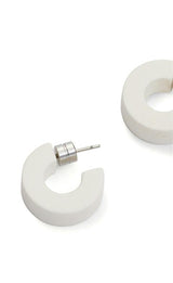 Muse Hoops in White Matte