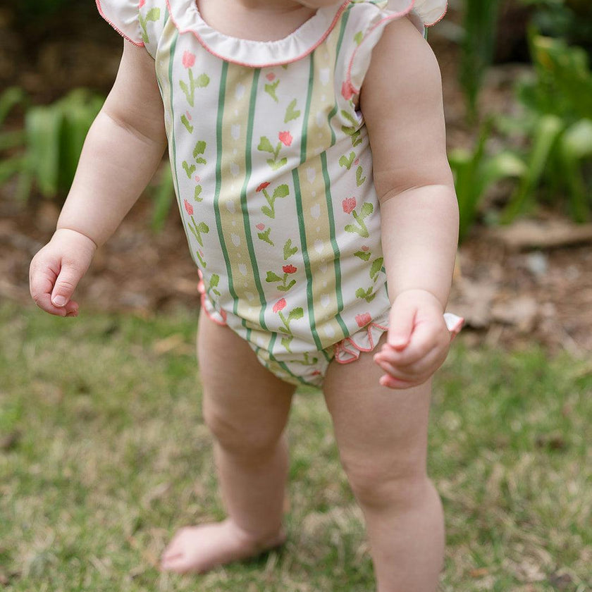 Bingley Suit in Vivian Stripe In Daffodil