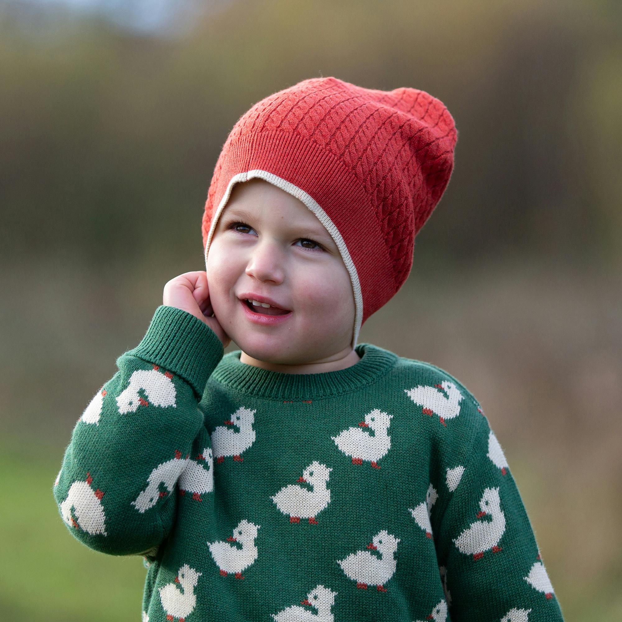 Olive Ducks Snuggly Knitted Jumper, Green