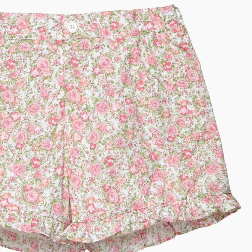 Rosie Floral Shorts in Peach Rose Floral