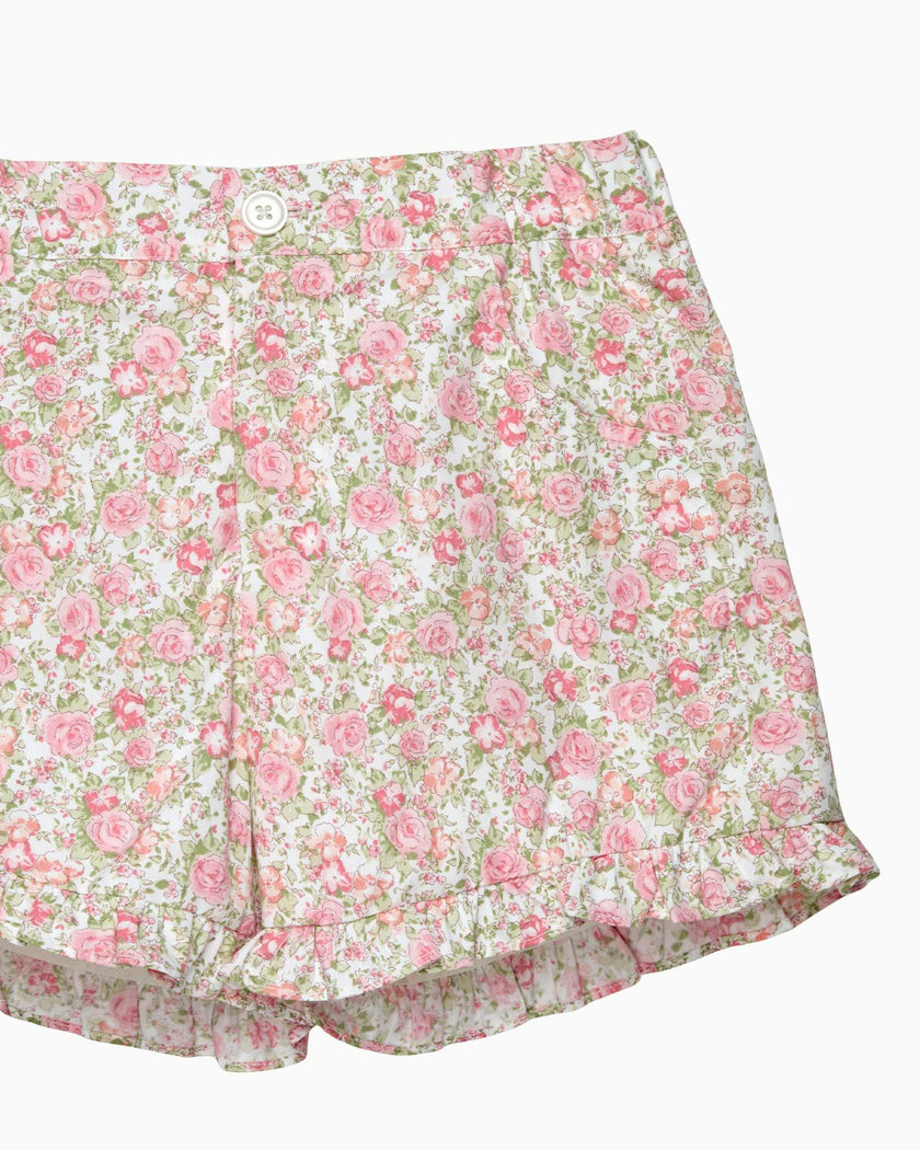 Rosie Floral Shorts in Peach Rose Floral