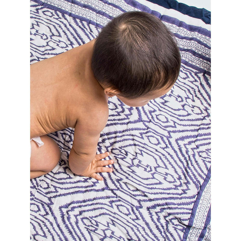 Block-Printed Cotton Crib Quilt