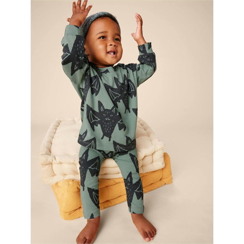 Babys Drop Shoulder Top & Elastic Waist Bottom Play Set, Multi
