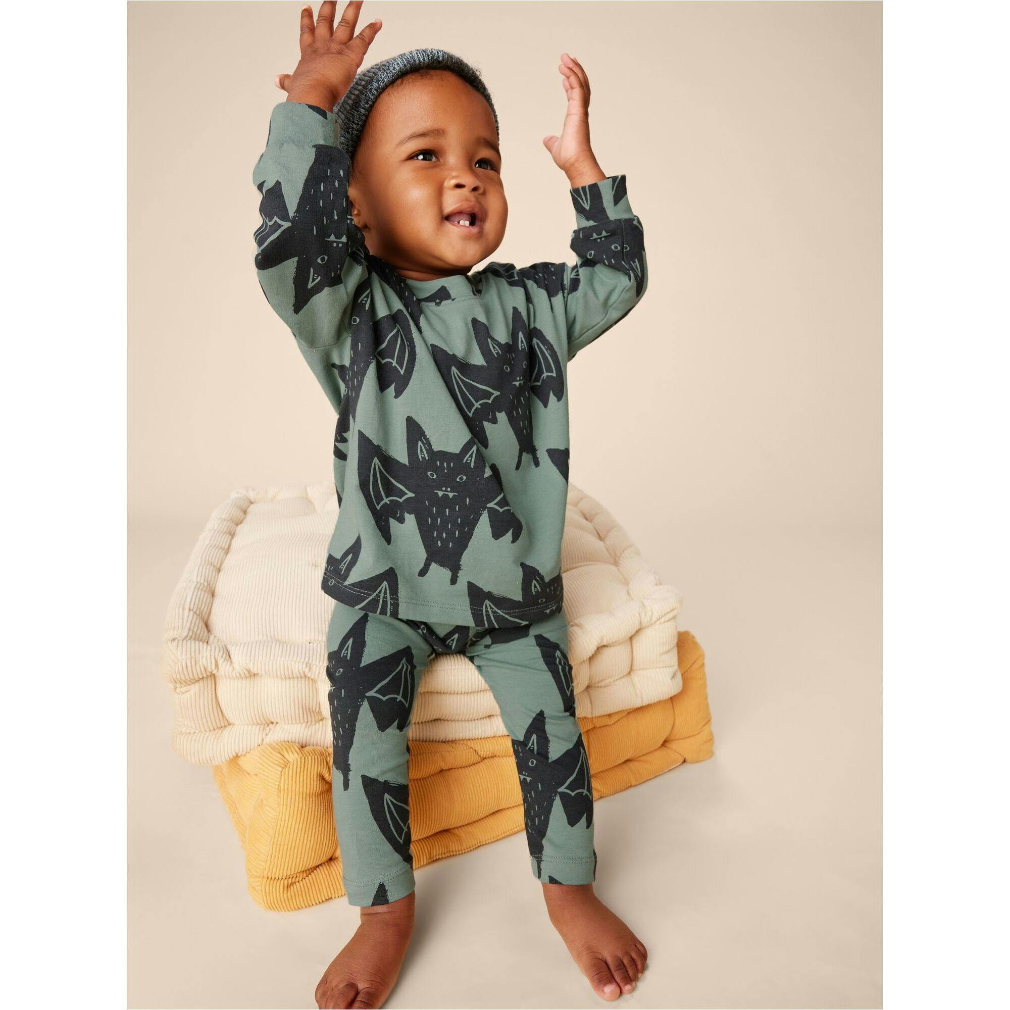 Babys Drop Shoulder Top & Elastic Waist Bottom Play Set, Multi