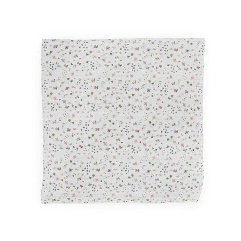 Cotton Muslin Swaddle Blanket - Garden Bees