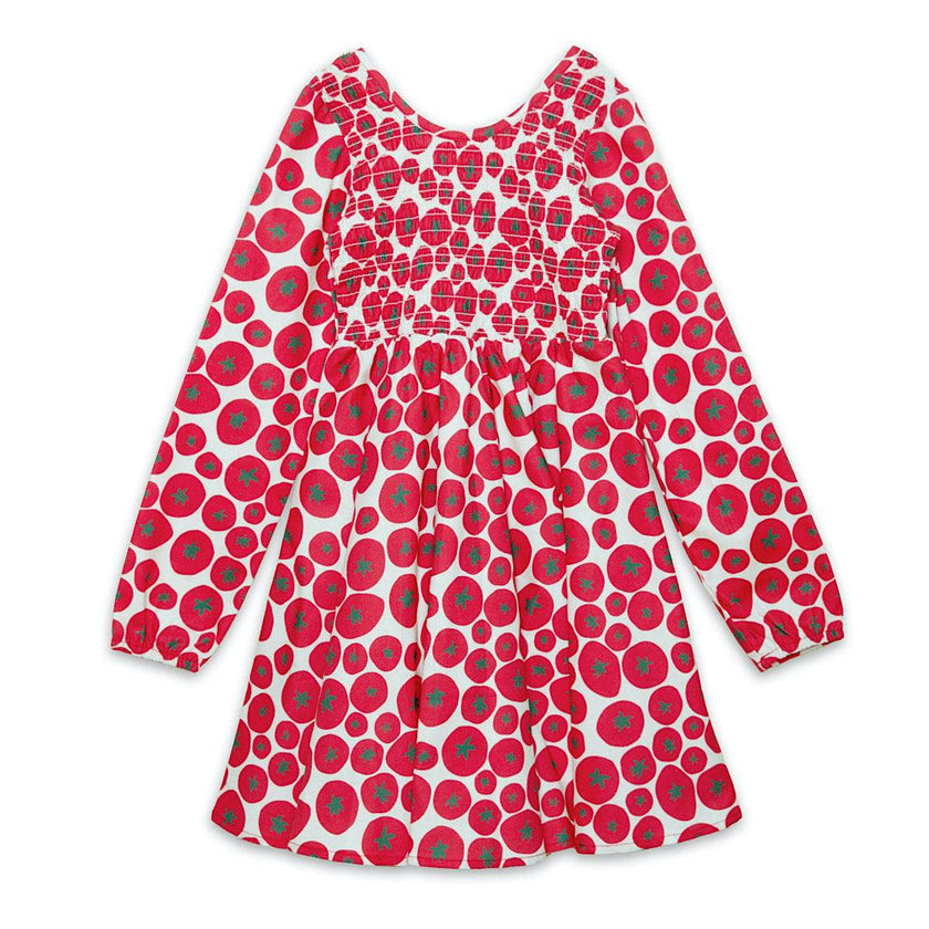 Ruched Dress in Tomato