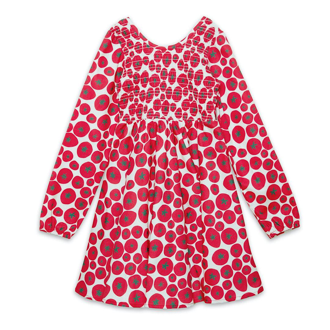 Ruched Dress in Tomato