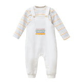 Multicolor Zigzag Overalls Set