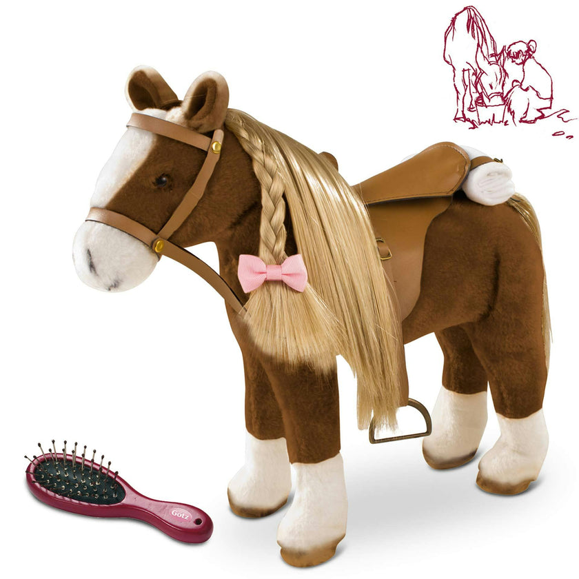 Gotz Big Plush Combing Horse with Saddle and Bridle dolls