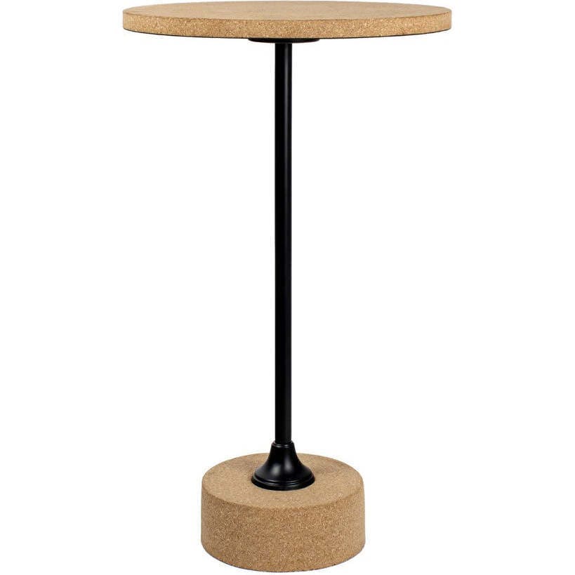 Calix 23.5" Contemporary Minimalist Metal/Cork Round End Table
