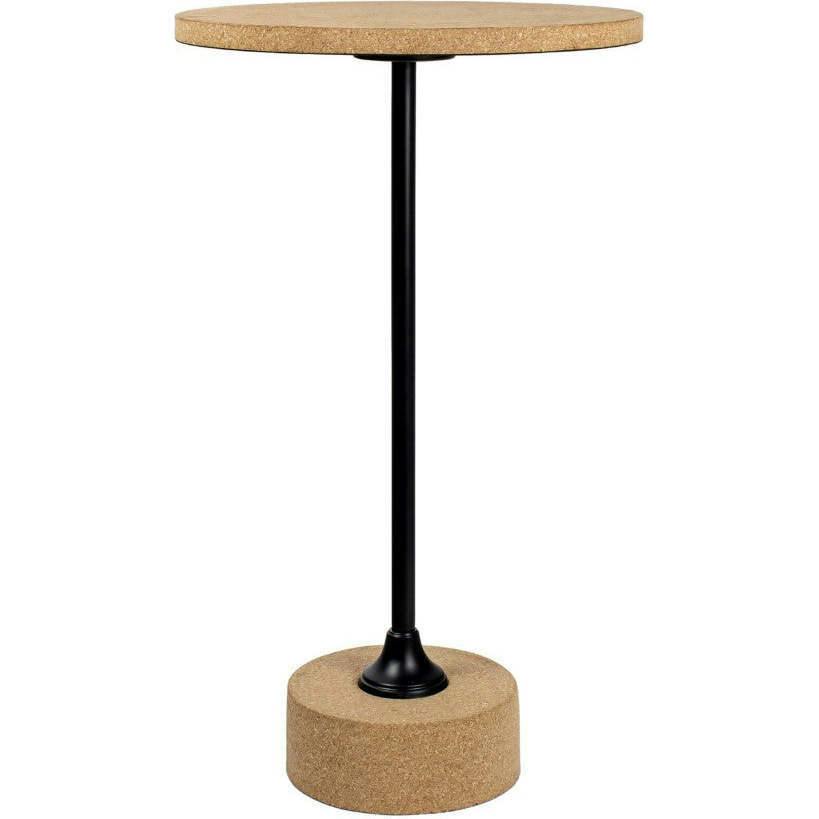 Calix 23.5" Contemporary Minimalist Metal/Cork Round End Table