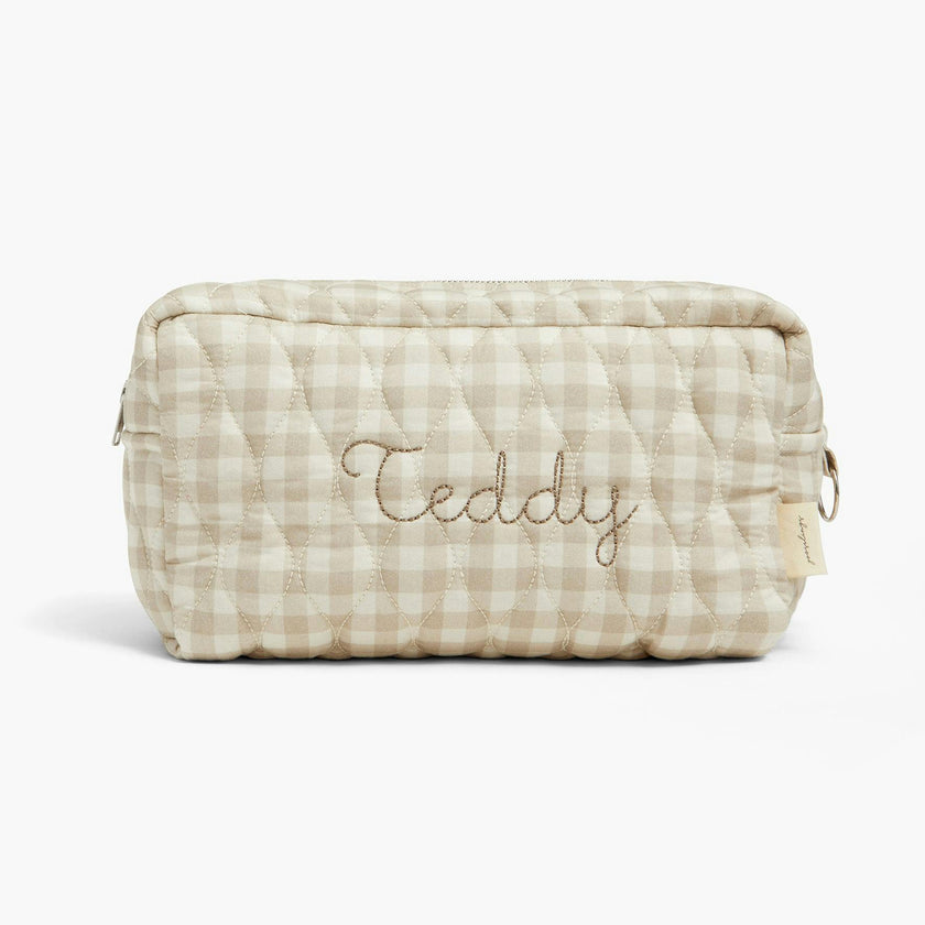 Gingham Toiletry Zipper Pouch, Prints