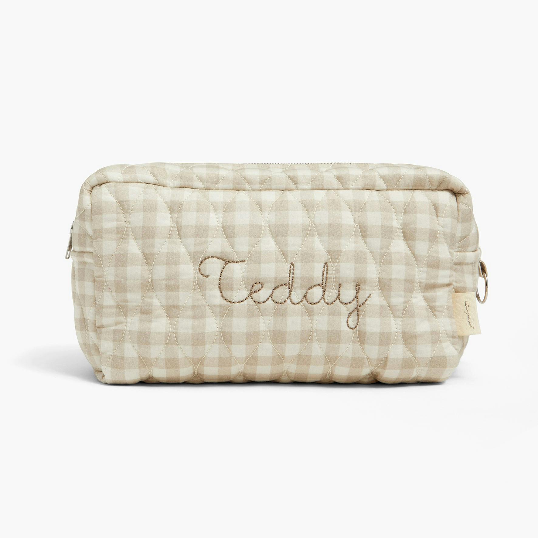 Gingham Toiletry Zipper Pouch, Prints