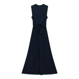 A Line Crew Neck Maxi Jumper Dress