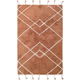 Lassa Braided Tassel Rectangular Rug, Brown