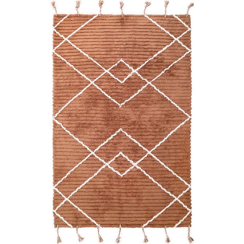 Lassa Braided Tassel Rectangular Rug, Brown