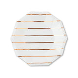 Rose Gold Frenchie Striped Small Plates