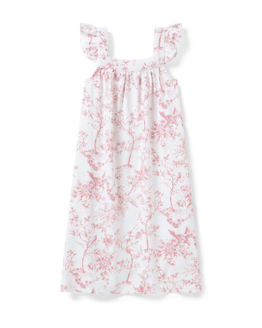 Girl's Twill Clara Nightgown in Pink Timeless Toile