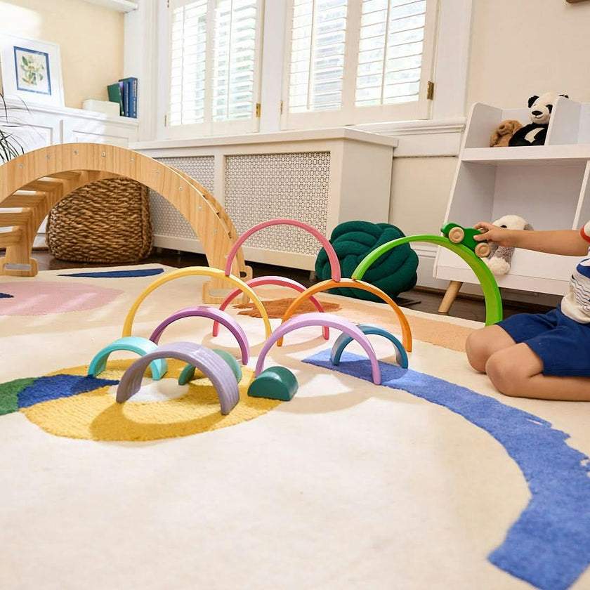 Avenlur Wooden Rainbow Stacker Blocks