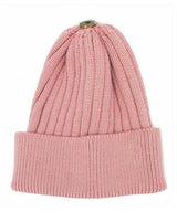 Ribbed Flat Wool Blend Hat (Snap On Pom Sold Separately)