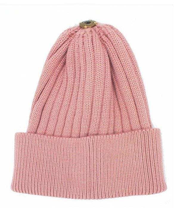 Ribbed Flat Wool Blend Hat (Snap On Pom Sold Separately)