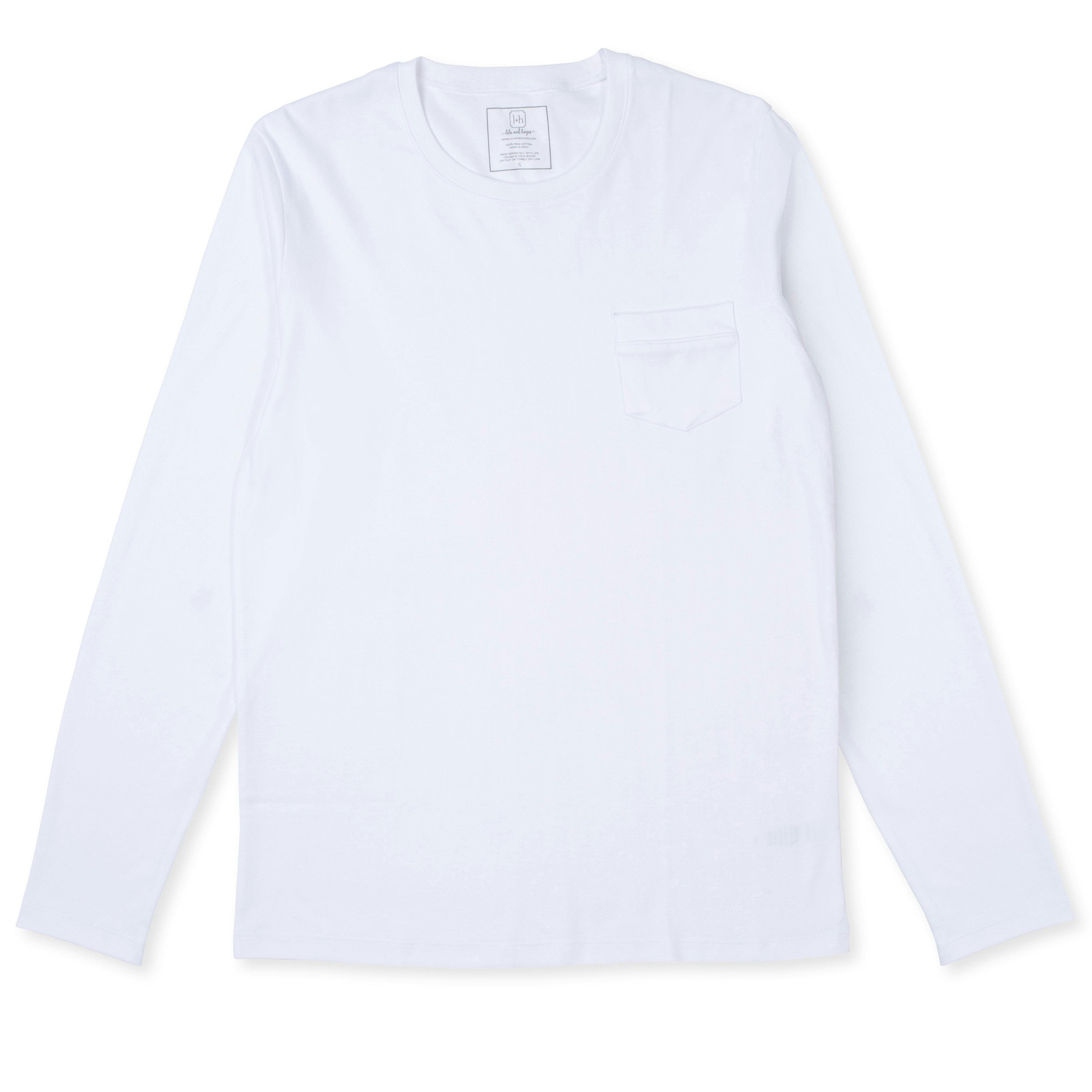 Blake Men's Longsleeve Pocket Tshirt White