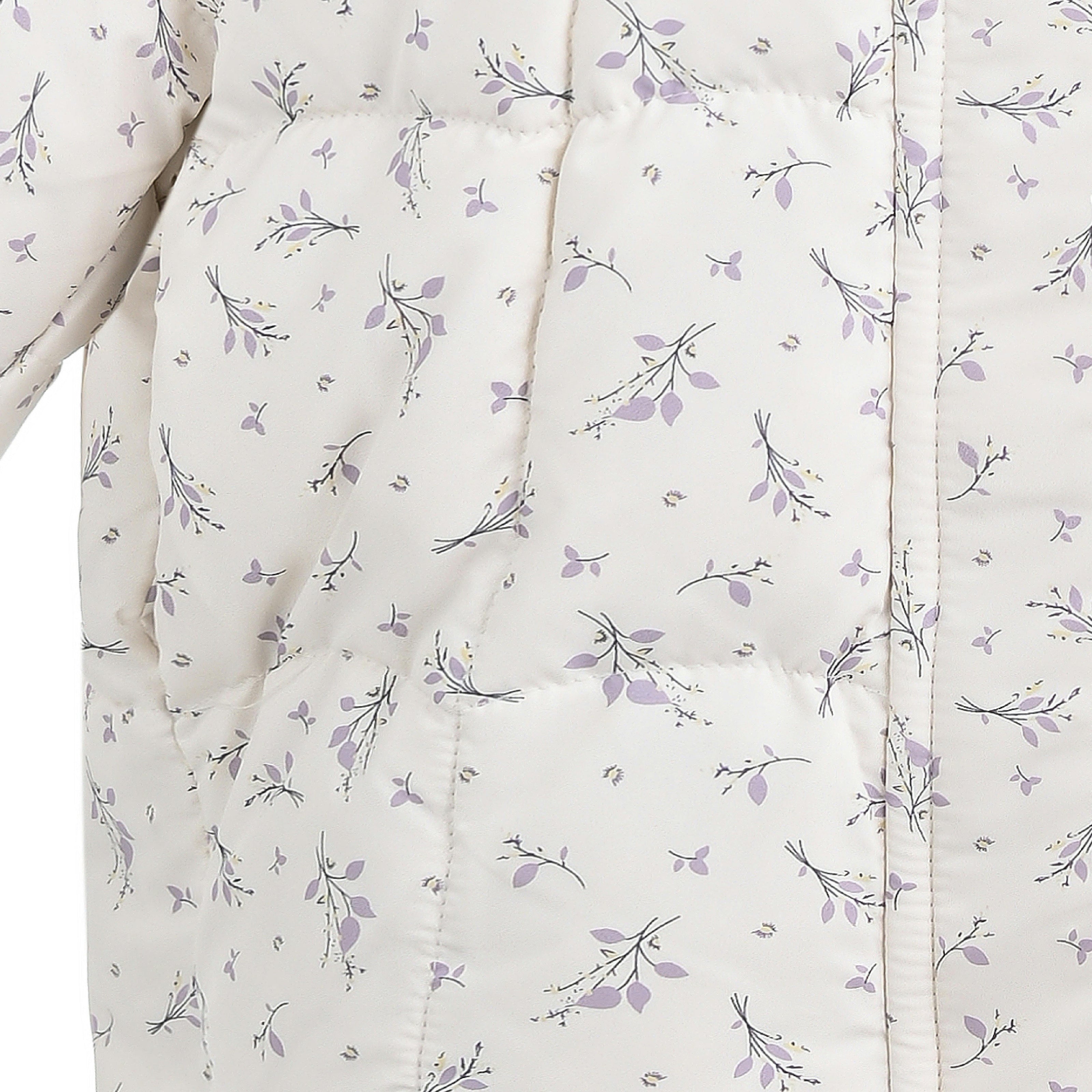 Cream Floral Hooded Jacket