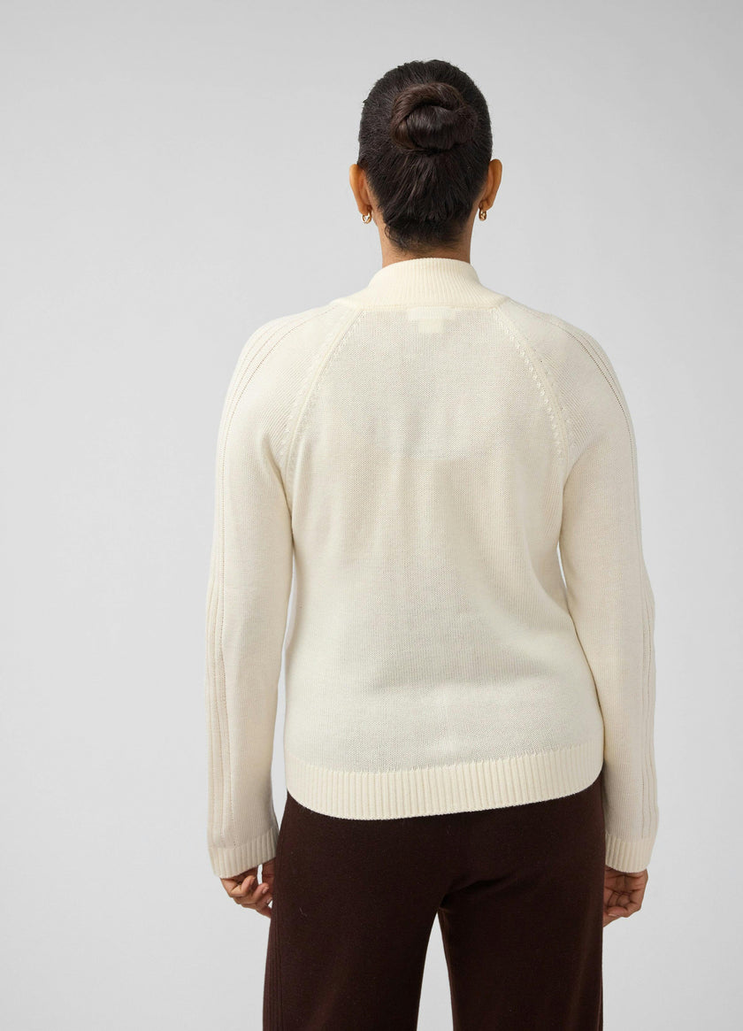 Funnel Neck Raglan Knit Maternity Cardigan