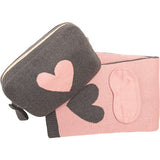 Hearts Reversible Blanket Travel Set
