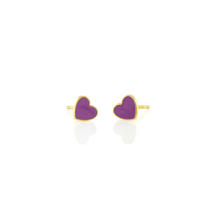 Petite Heart Enamel Stud Earrings