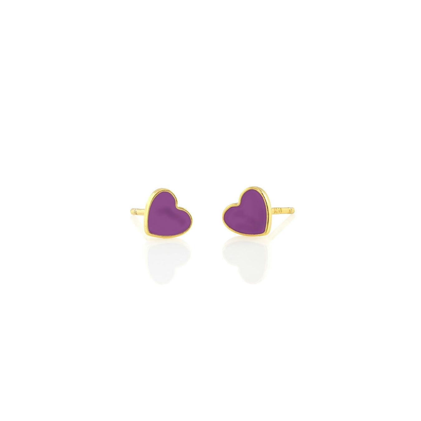 Petite Heart Enamel Stud Earrings