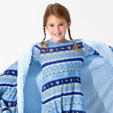 Hanukkah Fair Isle Bamboo Sherpa Blanket