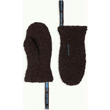 adult merino wool mittens - chocolate brown