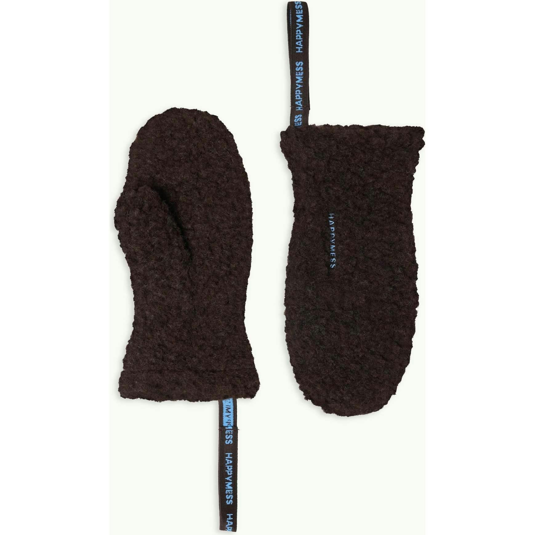 adult merino wool mittens - chocolate brown