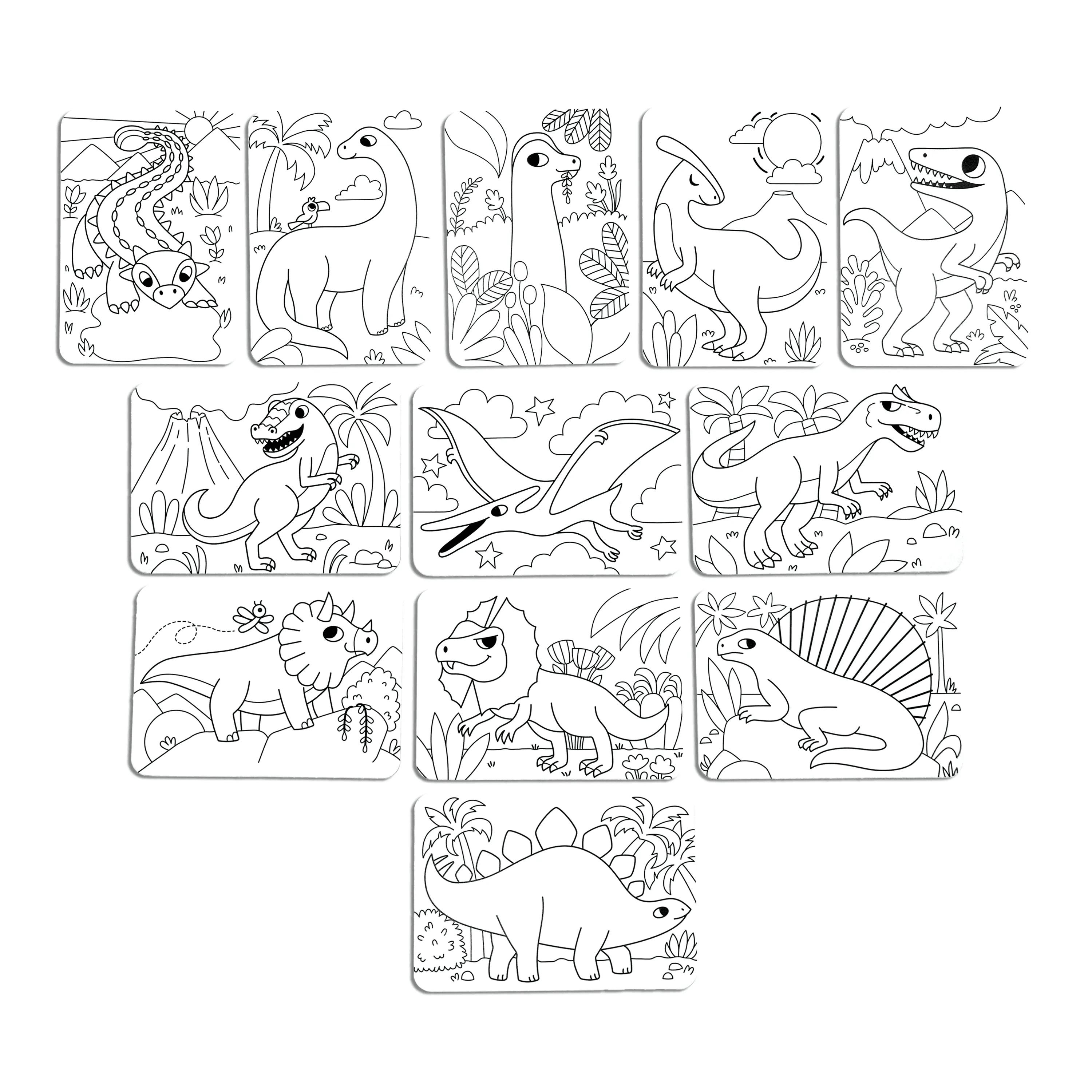 Undercover Art Hidden Pattern Coloring Activity Art Cards - Dino Tales - 12 Cards