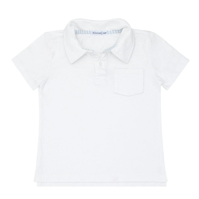 boys white cotton polo