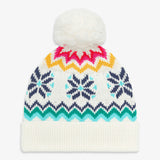 Kids rainbow snowflake fair isle beanie