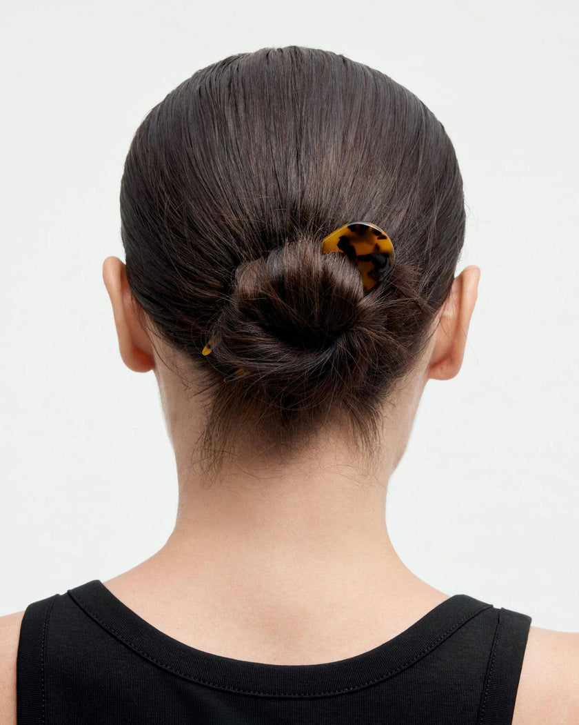 Mini French Hair Pin in Mocha
