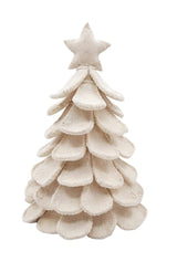 Handmade Cream Tabletop Christmas Tree Hand Felted Wool Arcadia Home