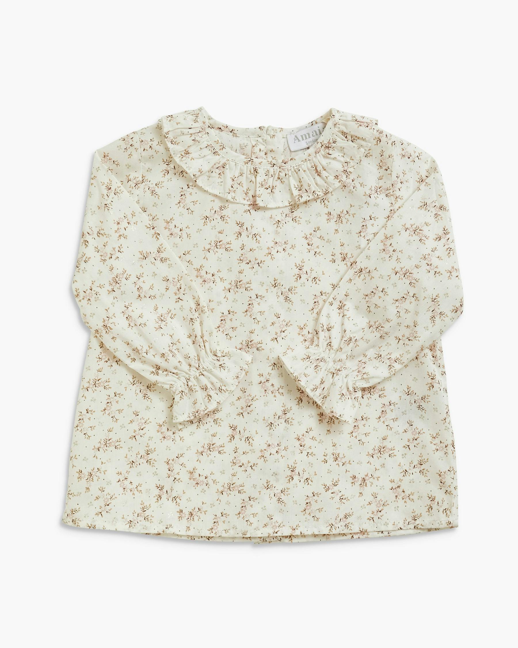 Amelia Blouse Pink Gold Floral