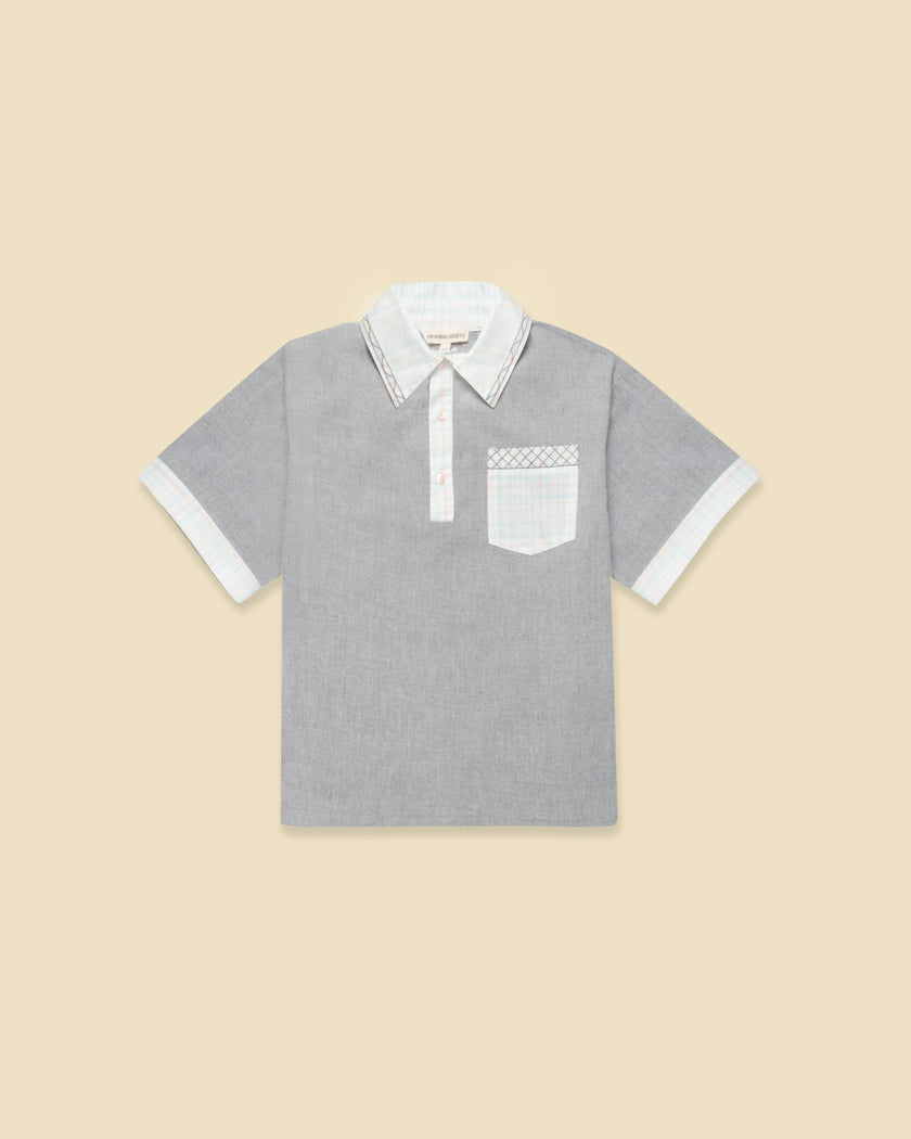 Embroidered Plaid Polo