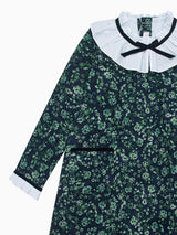 Navy & Green Floral Odisea Girl A-Line Dress