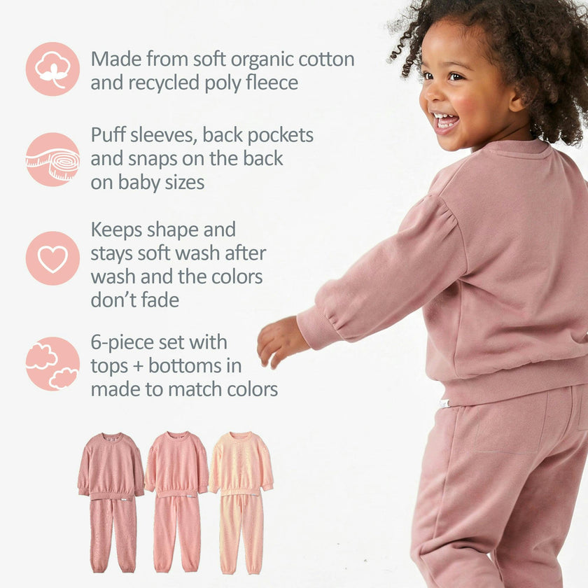 CARI 6-Piece Puff Sleeve Sweatsuit