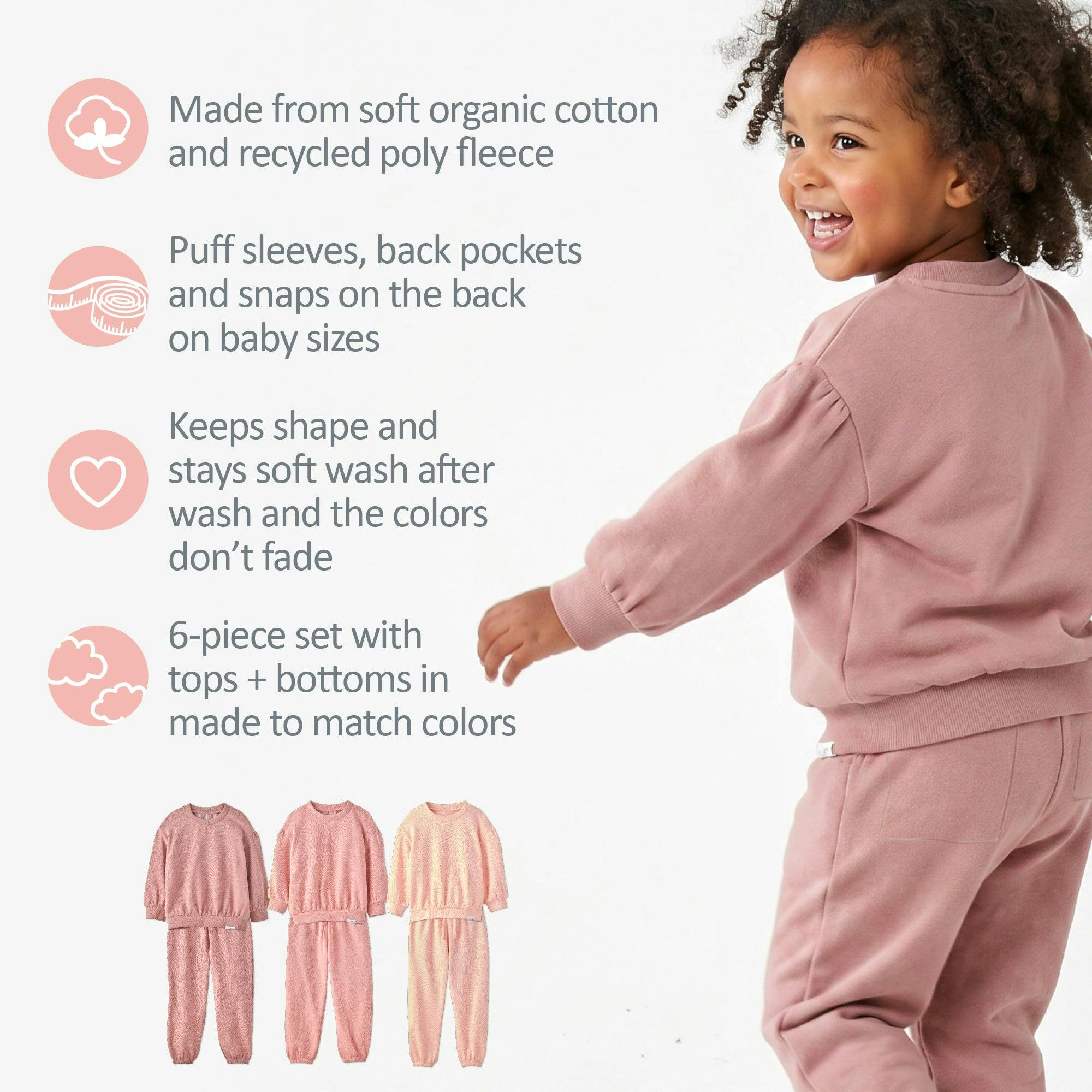 CARI 6-Piece Puff Sleeve Sweatsuit