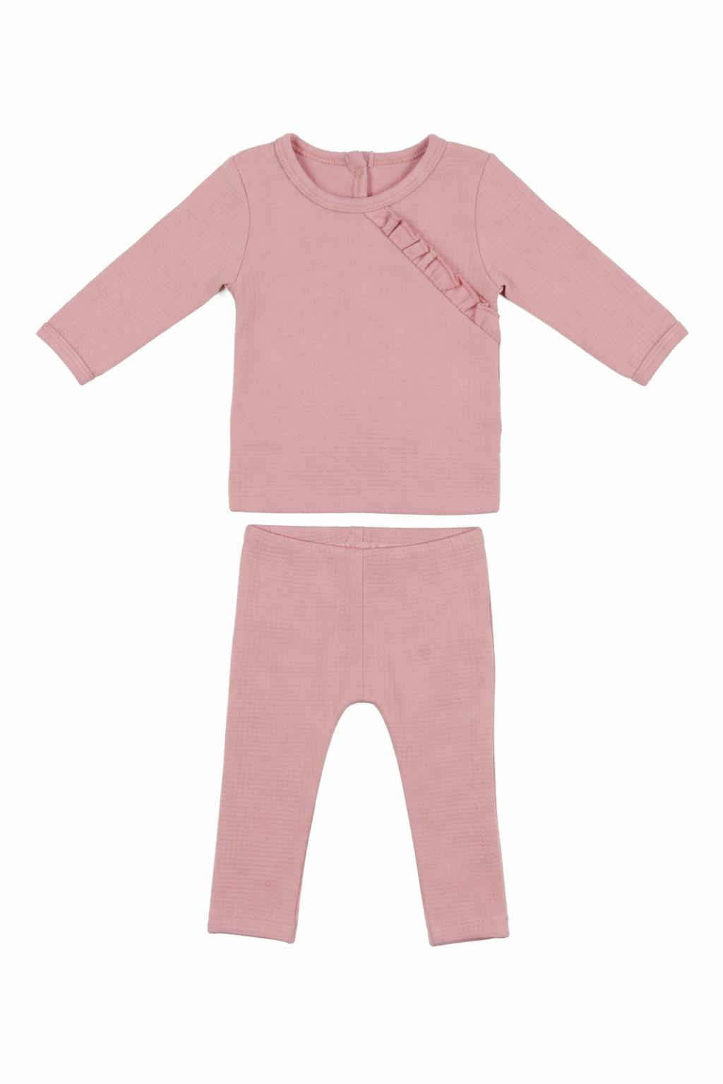 Girls Quilted Waffle 2-Piece Loungewear Set