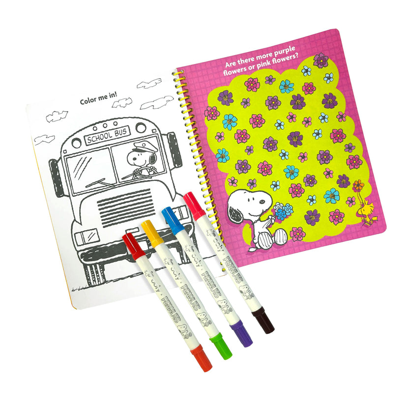 OOLY x Peanuts Activity Travel Kit - 4 Double-Ended Markers 60 Pages