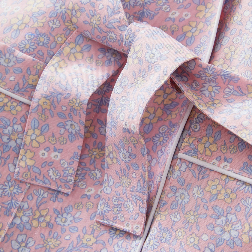 Kid's Twill Robe in Fleur Blush